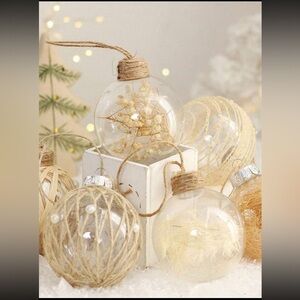Natural Boho Chic Christmas Ornament Set of 6